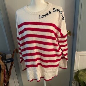 Lilly Pulitzer Red and White Striped Sweater